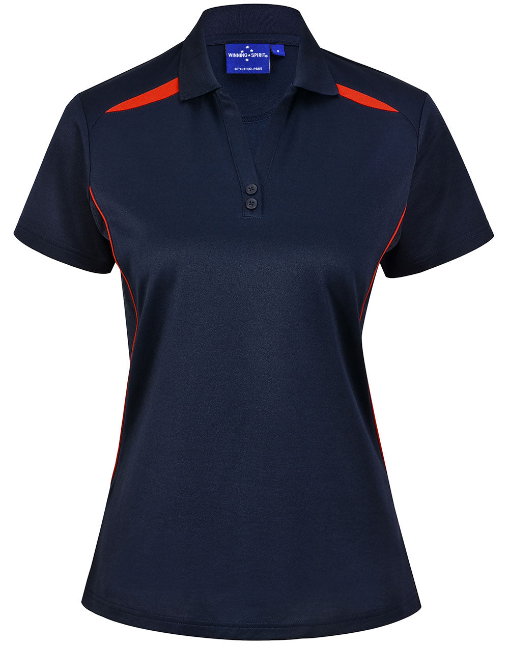 Ladies' Sustainable Poly/Cotton Contrast S/S Polo - PS94 - Navy / Red