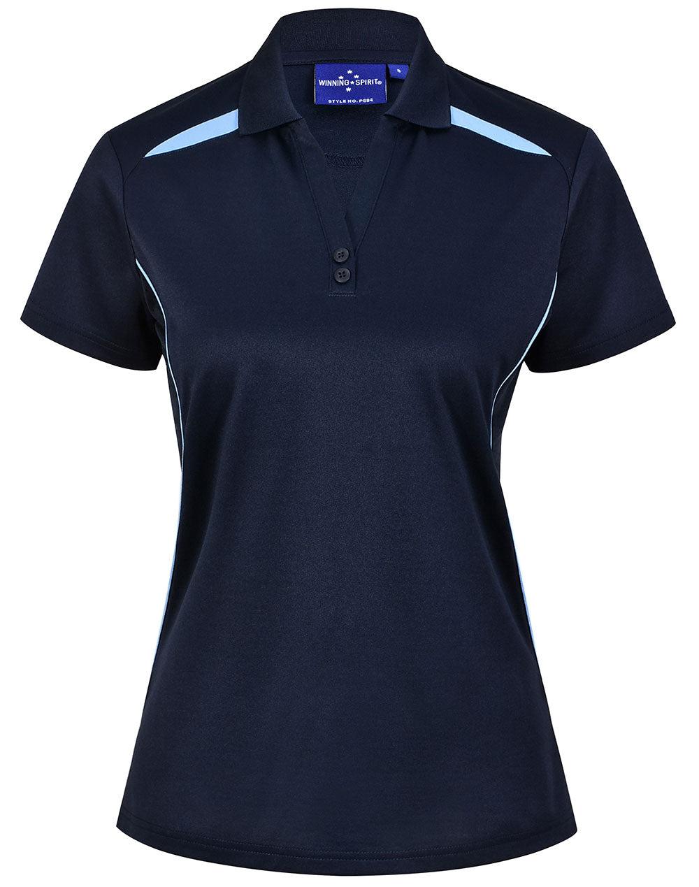 Ladies' Sustainable Poly/Cotton Contrast S/S Polo - PS94 - Navy / Skyblue