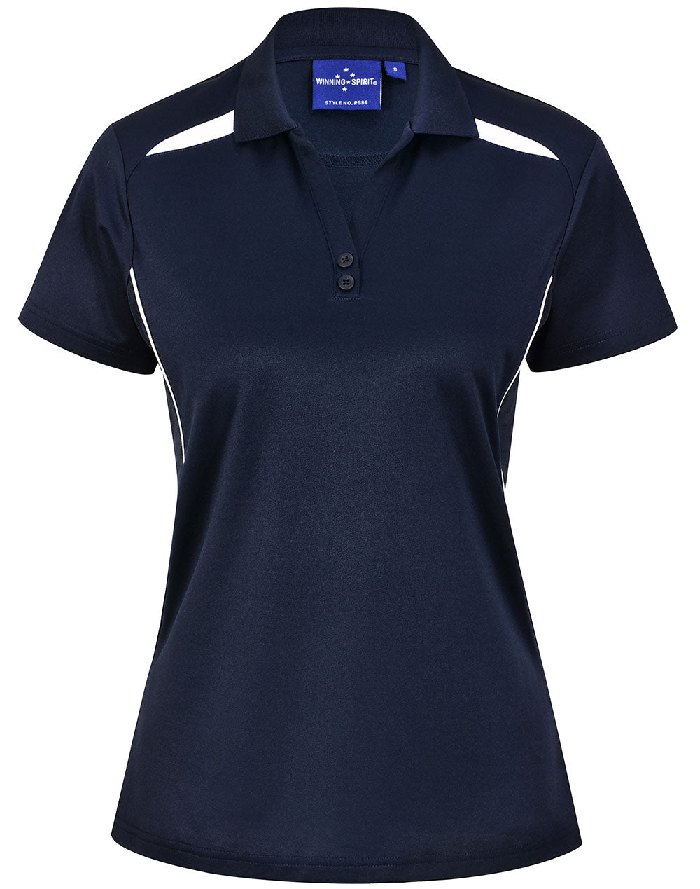 Ladies' Sustainable Poly/Cotton Contrast S/S Polo - PS94 - Navy / White