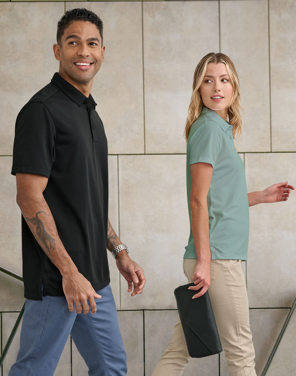 Ladies' Sustainable Jacquard Knit S/S Polo - PS96 - Winning Spirit