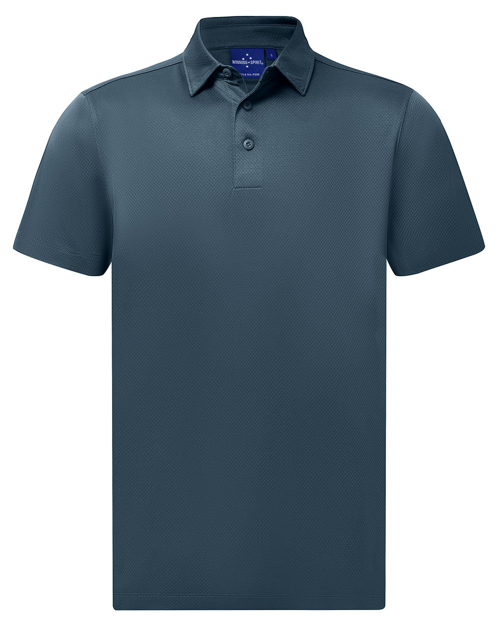 Men's Sustainable Jacquard Knit S/S Polo - PS95 - Slate Blue