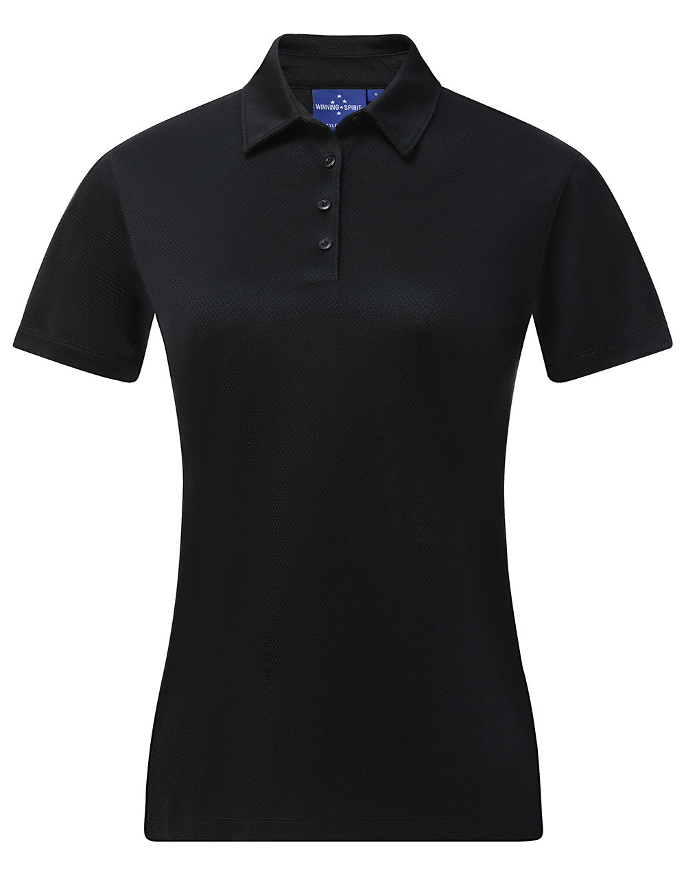 Ladies' Sustainable Jacquard Knit S/S Polo - PS96 - Black