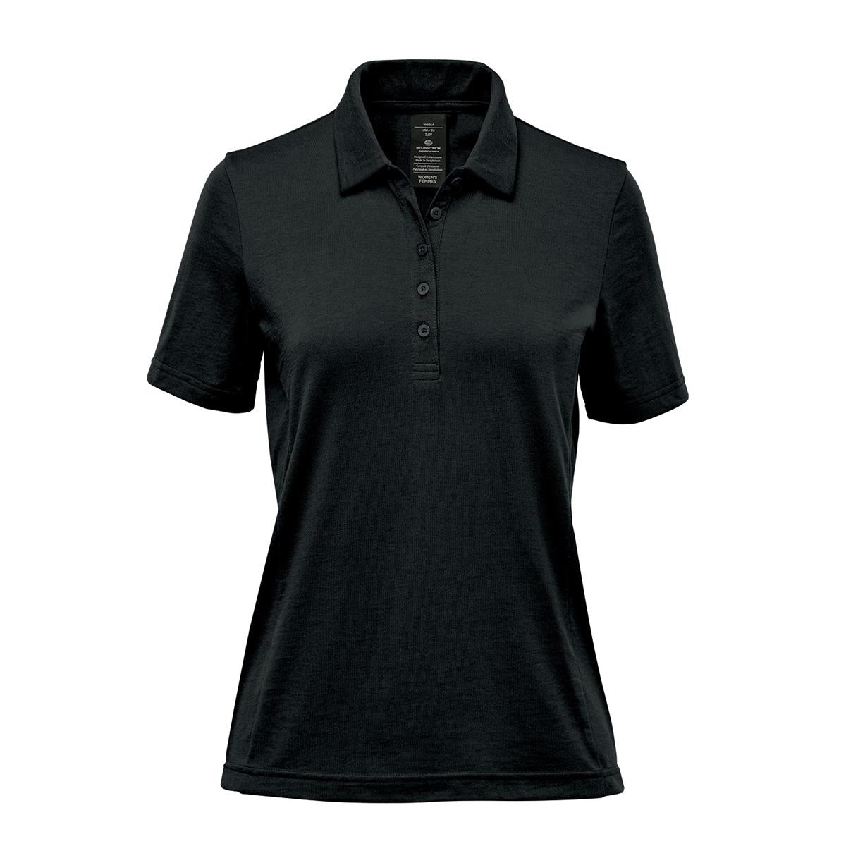 Women's Settebello Polo - Black - Front