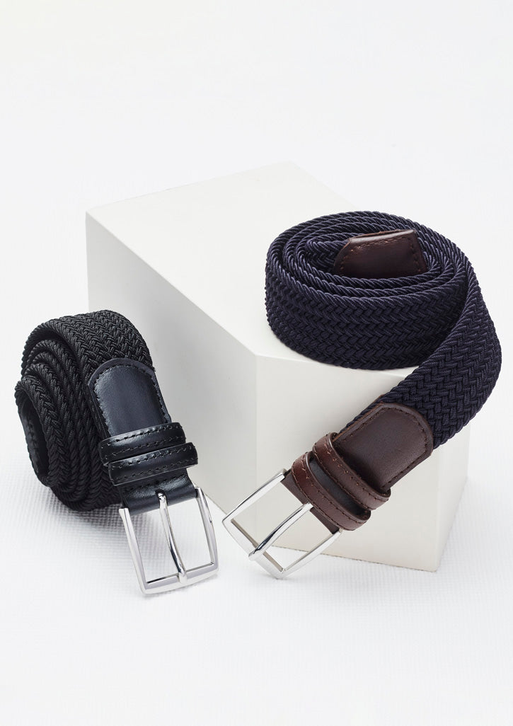 Casual Unisex Belt - Navy/Brown - Model