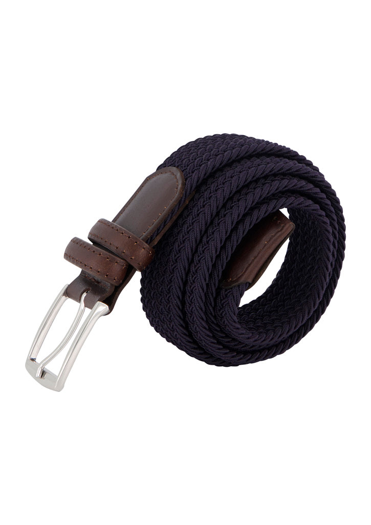 Casual Unisex Belt - Navy/Brown - Front