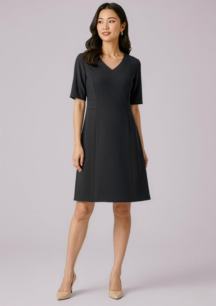 Siena Womens Extended Short Sleeve Dress - Black - Model