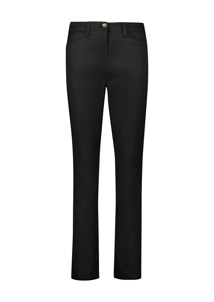 Traveller Womens Slim Leg Stretch Chino Pant - Black - Front