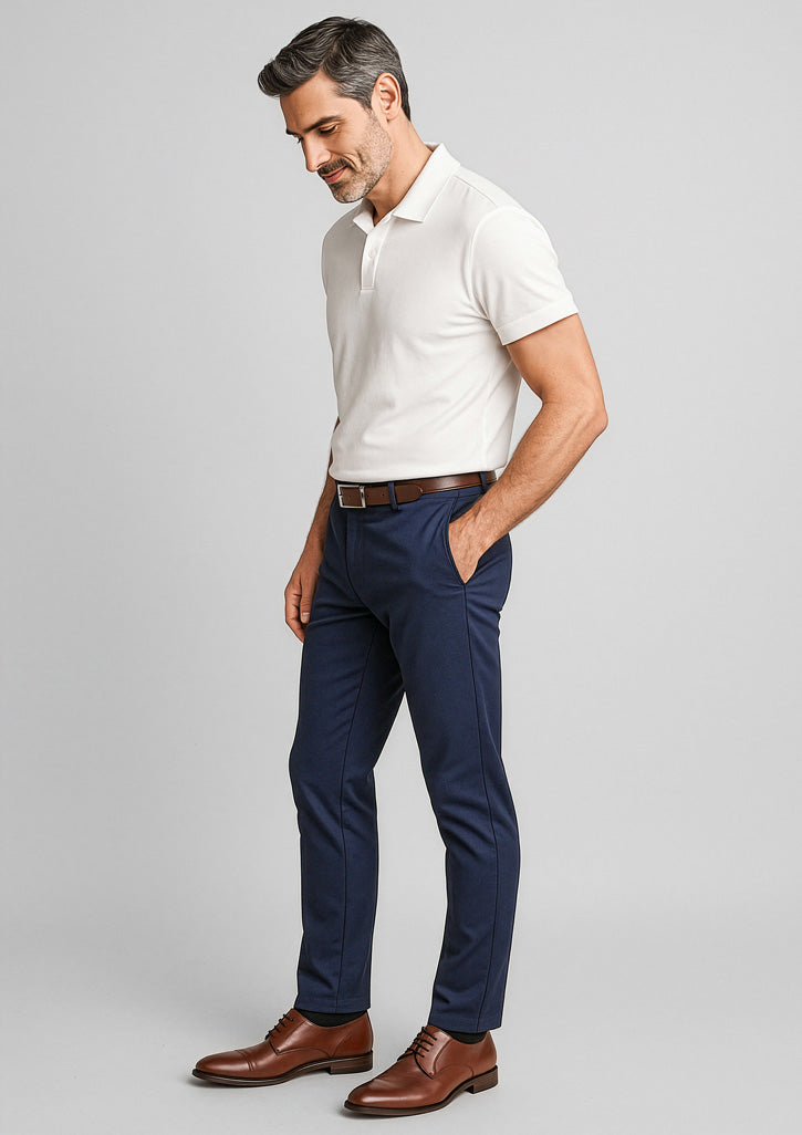 Traveller Mens Modern Stretch Chino Pant - Navy - Model