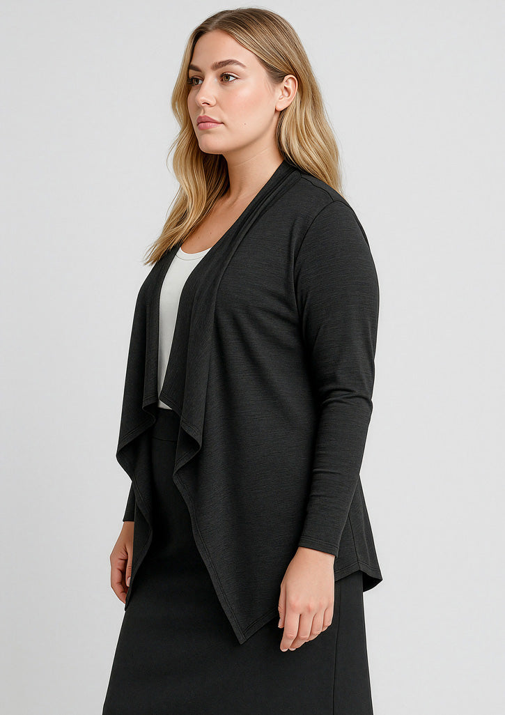 Sofia Womens Waterfall Cardigan - Black - Model