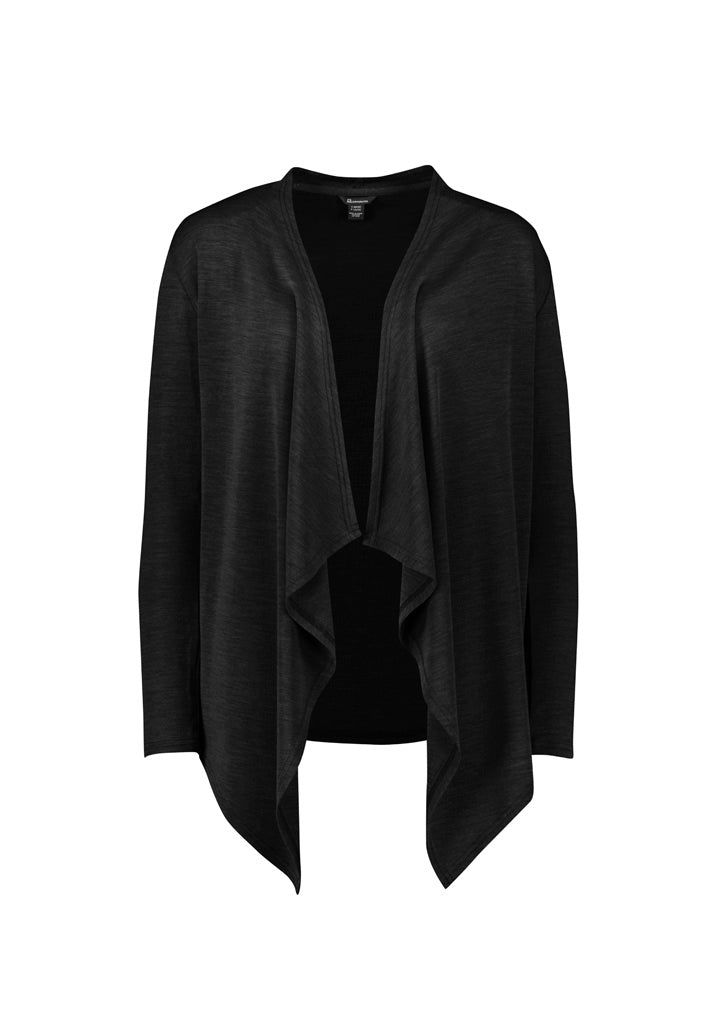Sofia Womens Waterfall Cardigan - Black - Front