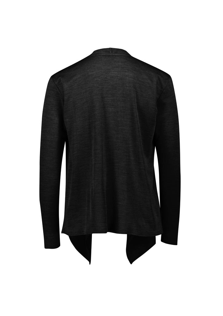 Sofia Womens Waterfall Cardigan - Black - Back