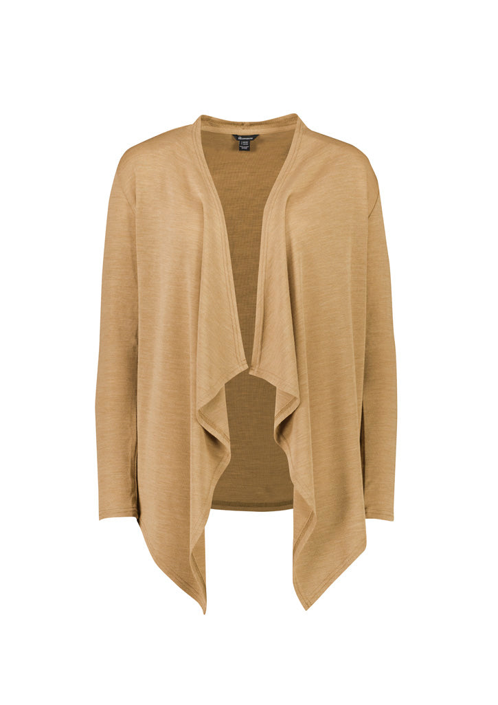 Sofia Womens Waterfall Cardigan - Camel - Front