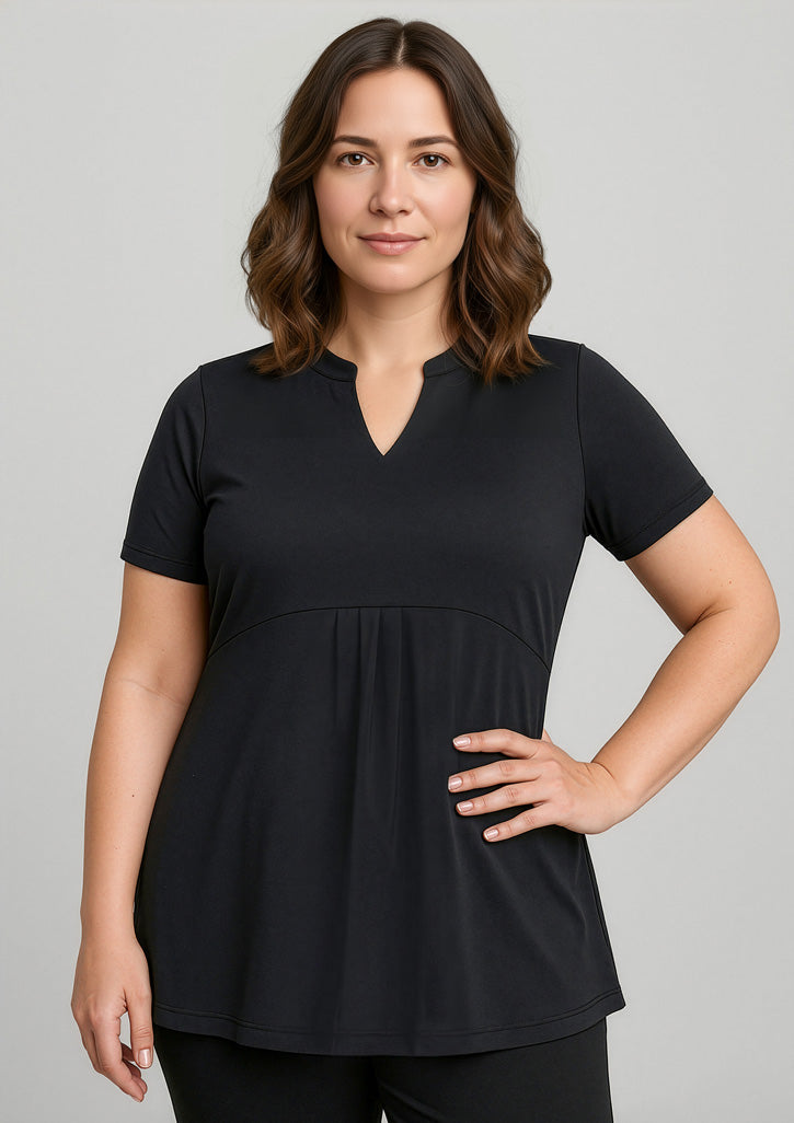 Mali Womens Stretch Tunic T-Top - Black - Model