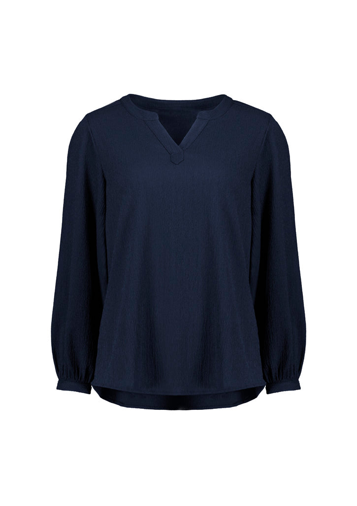 Ruché Womens Long Sleeve Shirt - Navy - Front