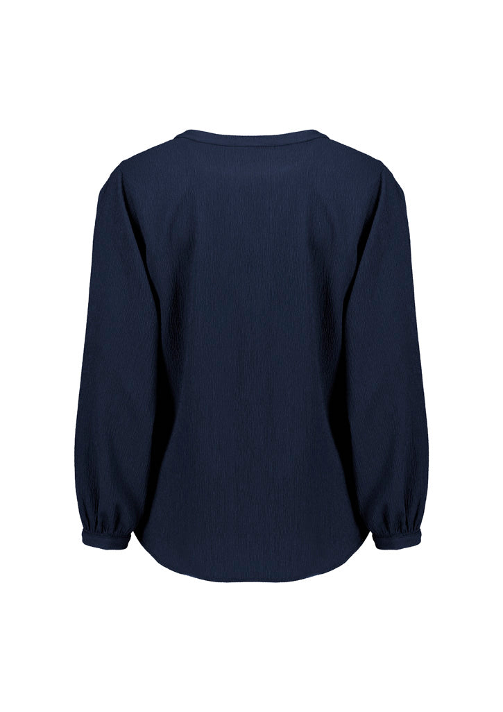 Ruché Womens Long Sleeve Shirt - Navy - Back