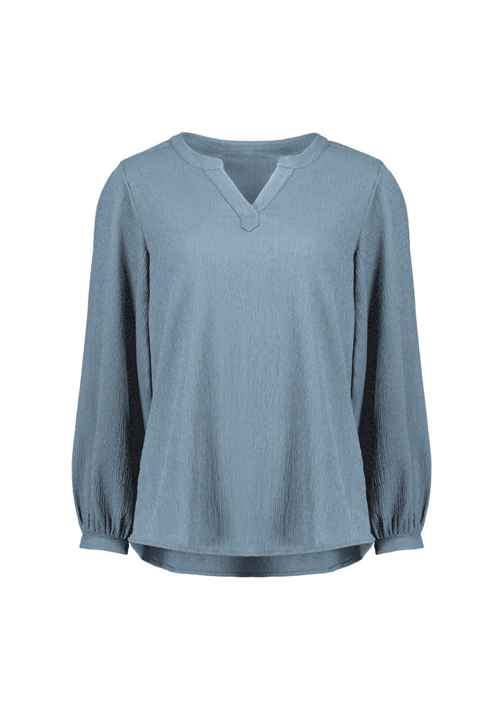 Ruché Womens Long Sleeve Shirt - Powder Blue - Front