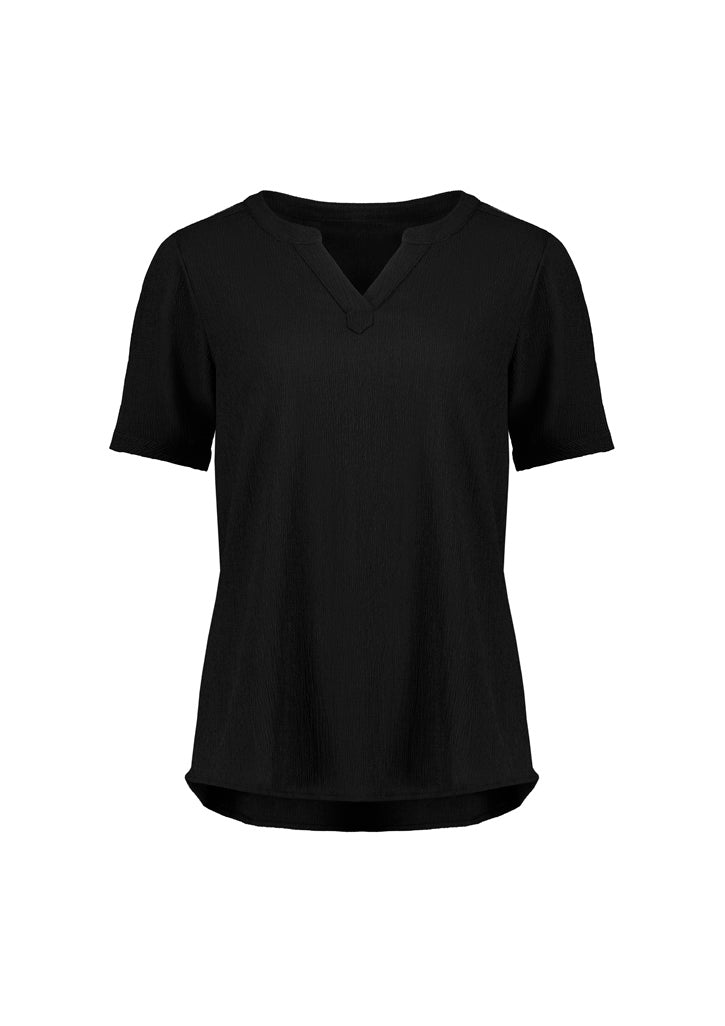 Ruché Womens Short Sleeve Shirt - Black - Front