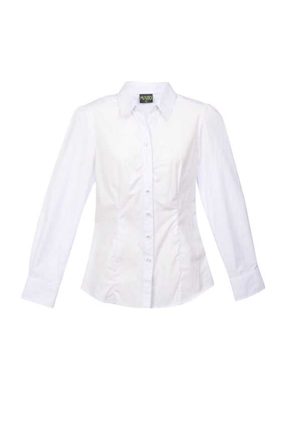 Womens Urban Stripe Shirt - White/Blue - Front
