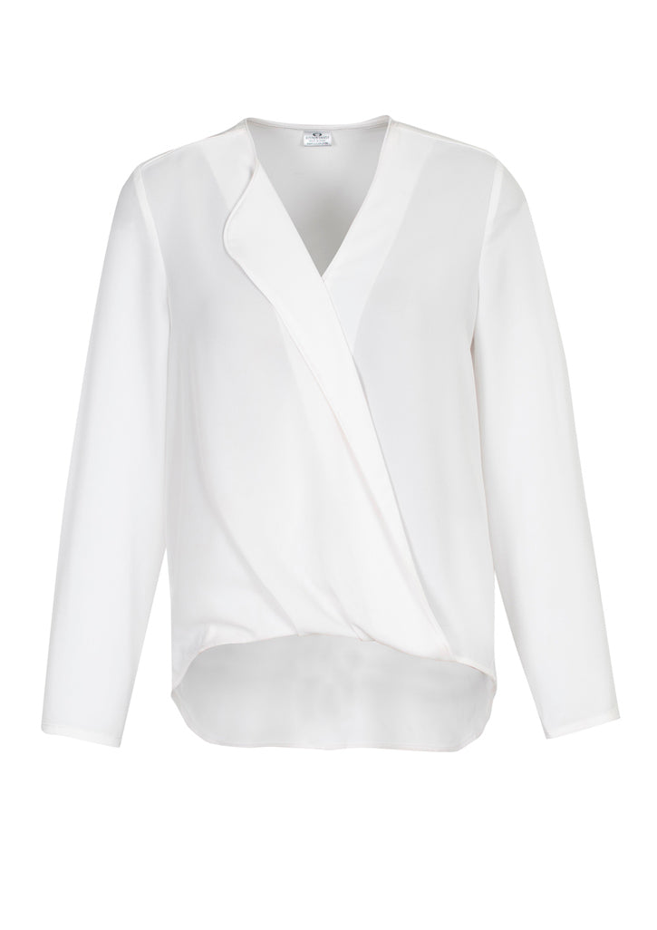 Lily Womens Hi-Lo Blouse - White - Front