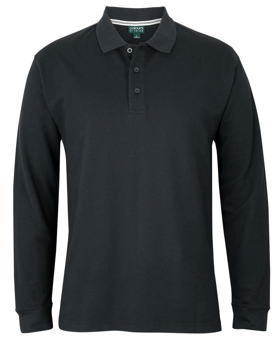 C of C L/S Pique Polo - Black - Front
