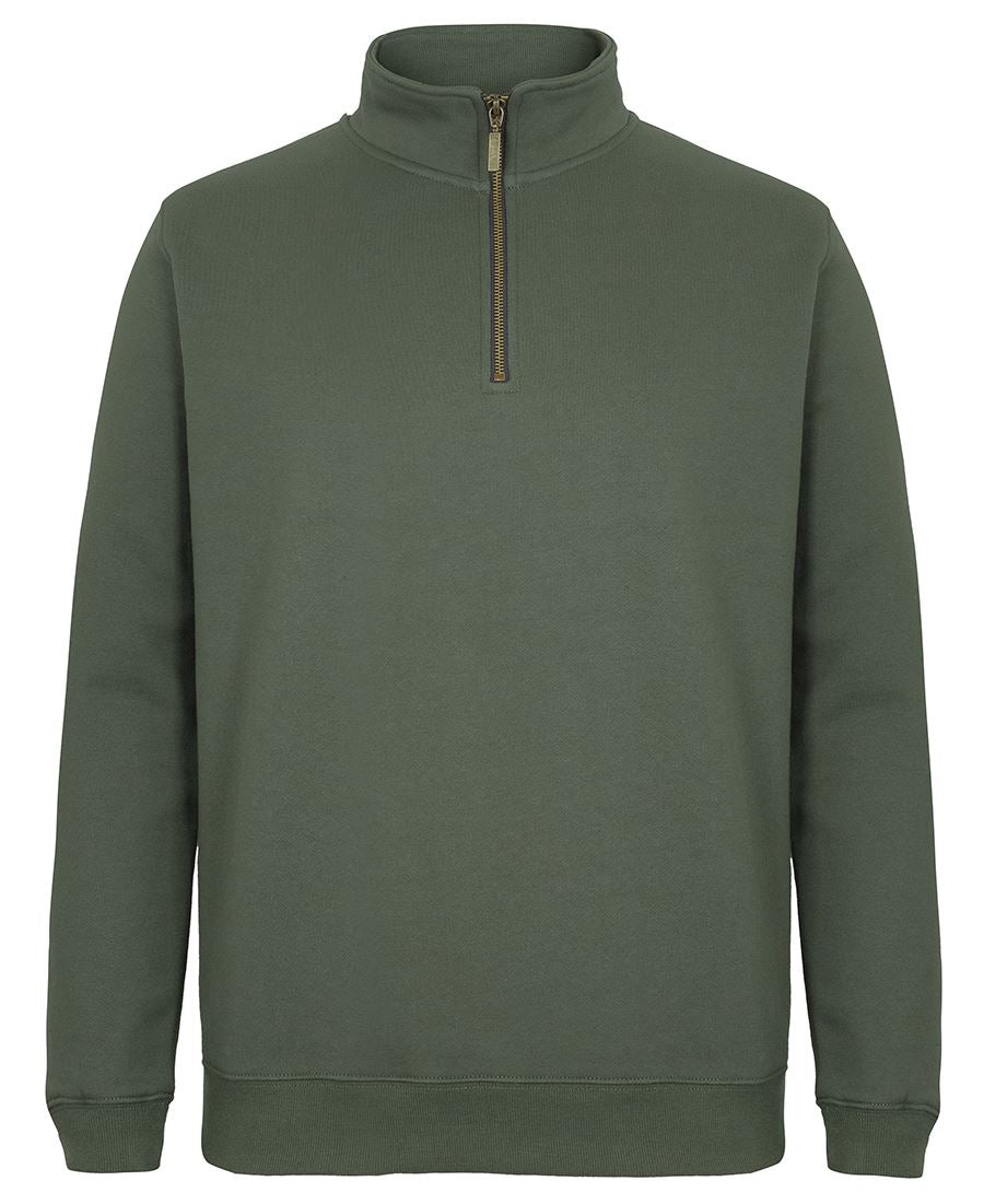C of C Brass 1/2 Zip Sweat - Army - Front