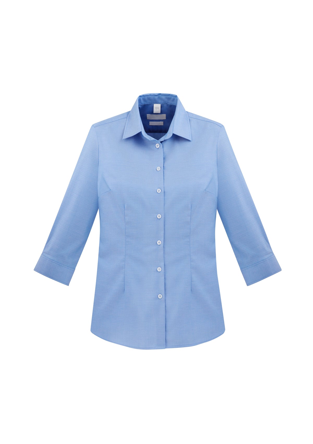 Regent Womens 3/4 Sleeve Shirt - Blue - Front