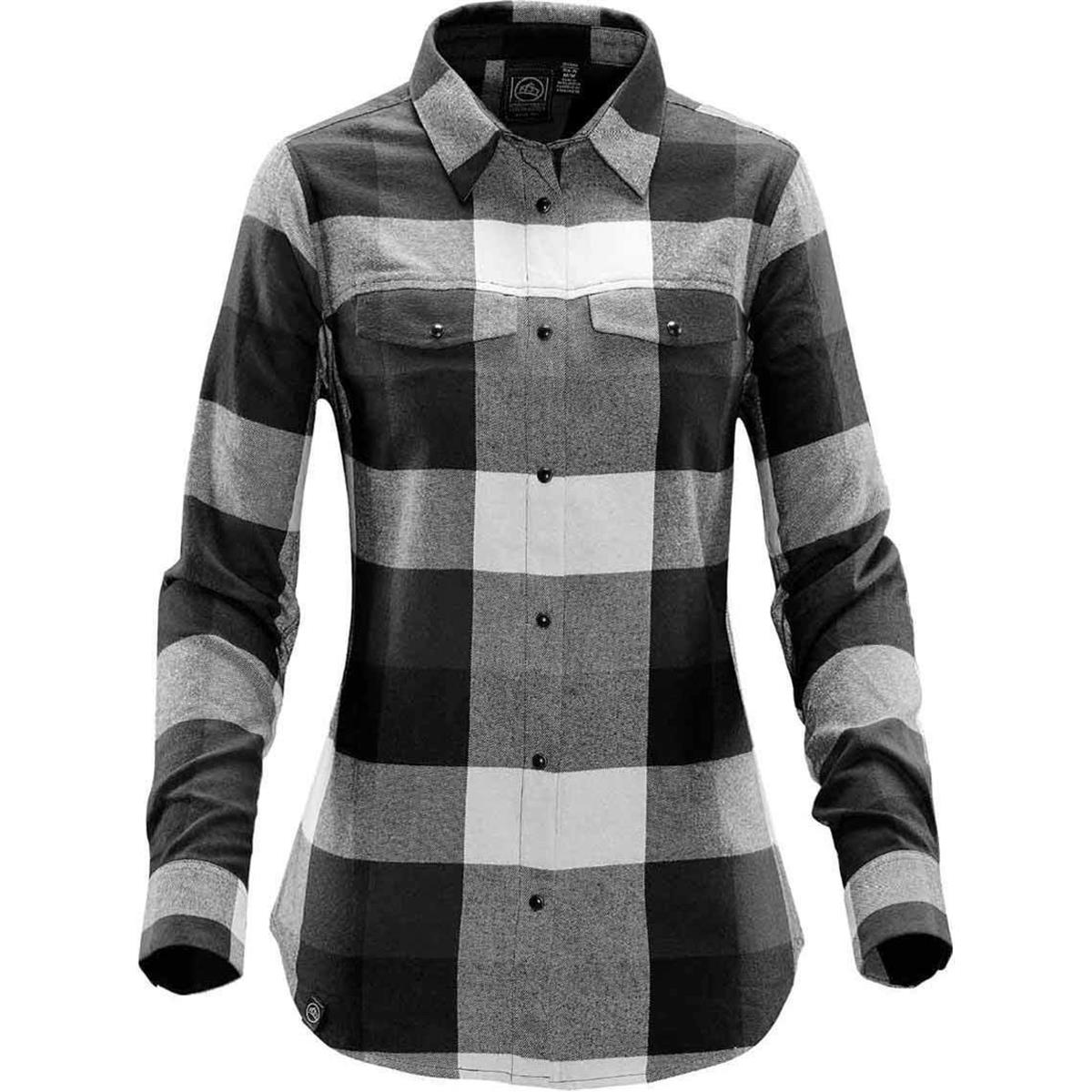 Women's Logan Snap Front Shirt - Black / Dolphin - Front