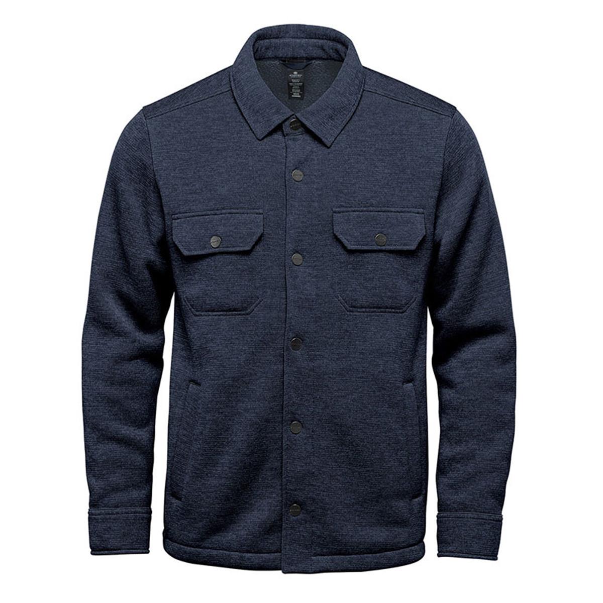 Unisex Avalante Fleece Shacket - Navy Heather - Front