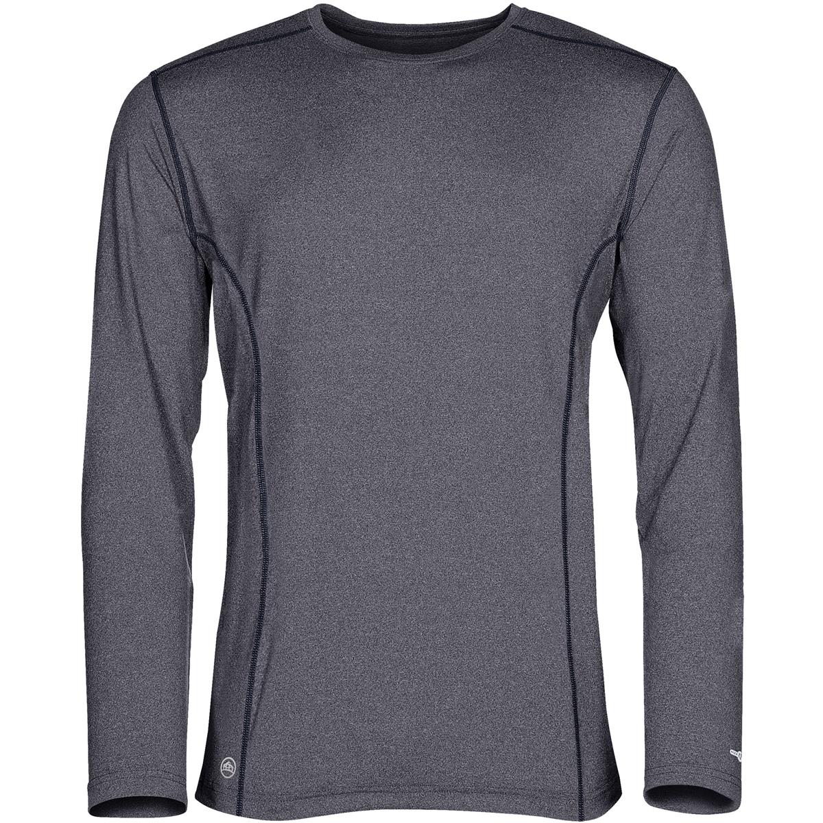 Men's Lotus H2X-Dry L/S Tee - Navy Melange - Front