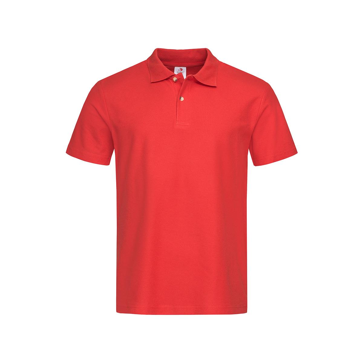 Men's Heavyweight Polo - Scarlet Red - Front