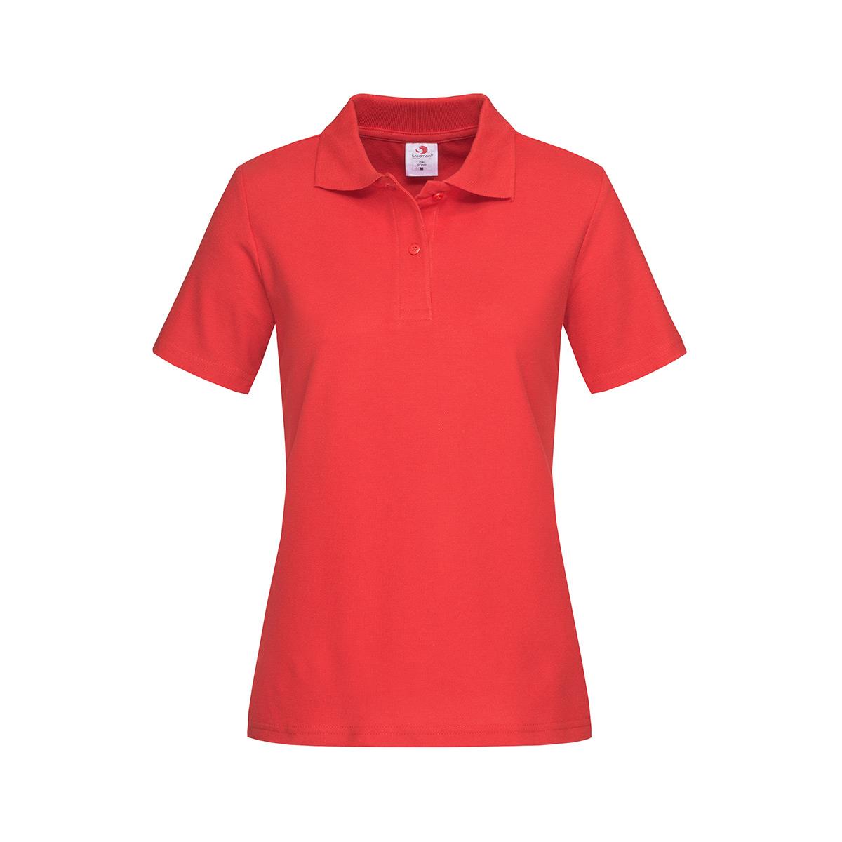 Women's Heavyweight Polo - Scarlet Red - Front