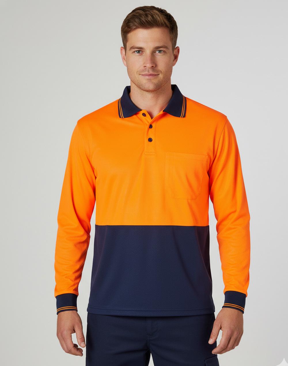 Aiw Hi-Vis cooldry safety polo L/S SW05CD