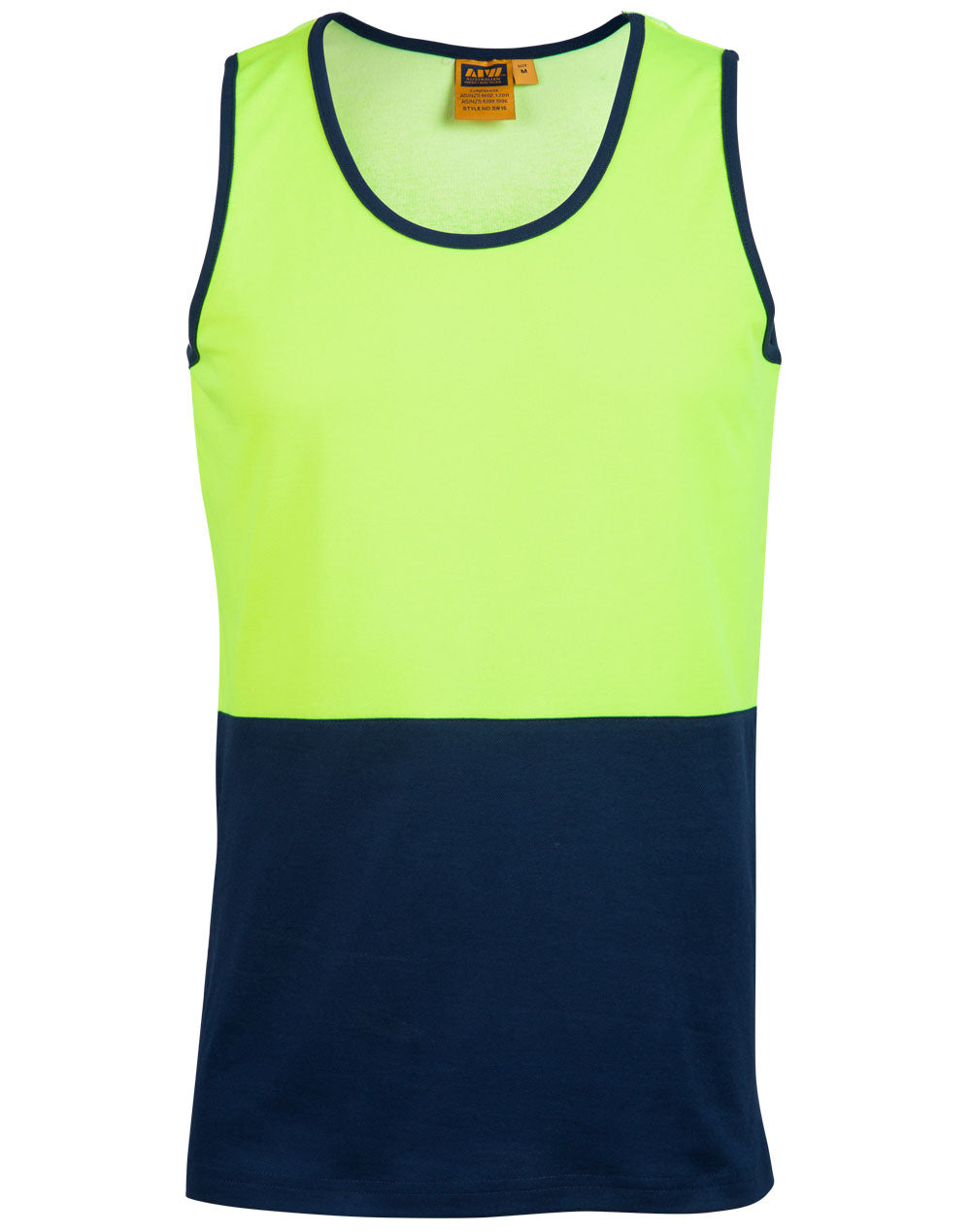 Hi-Vis TrueDry Mesh Knit Safety Singlet - SW15 - FluoroYellow / Navy