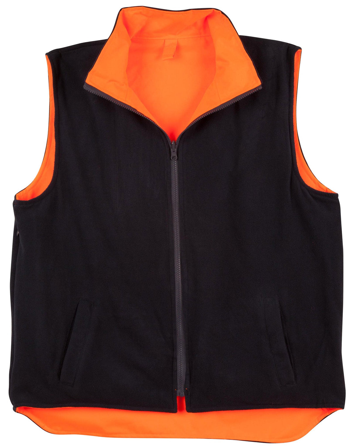 Hi-Vis Reversible Safety Vest With 3M Tapes - Orange/Navy - View