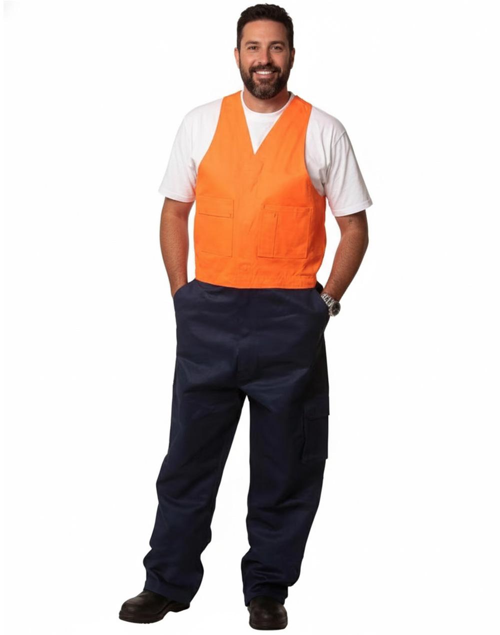 Aiw Hi-His Two Tone Men's Cotton Drill Action Back Overall-Regular SW201