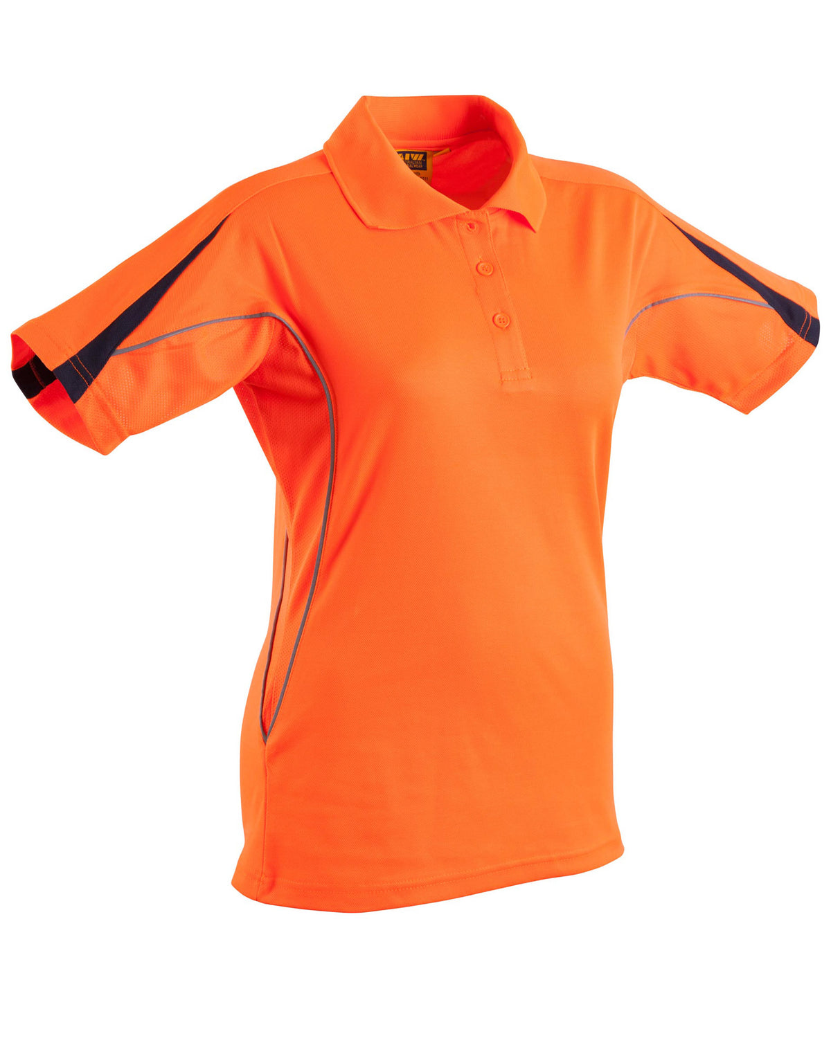 Ladies' Fashion Hi-Vis S/S Polo - SW26A - Orange / Navy