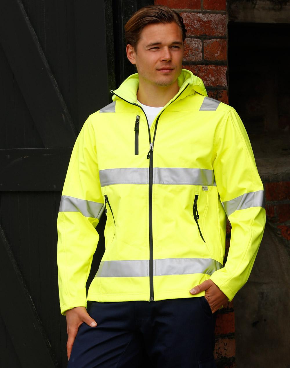 Aiw Hi-Vis Softshell Hooded Jacket With 3M Tape SW30