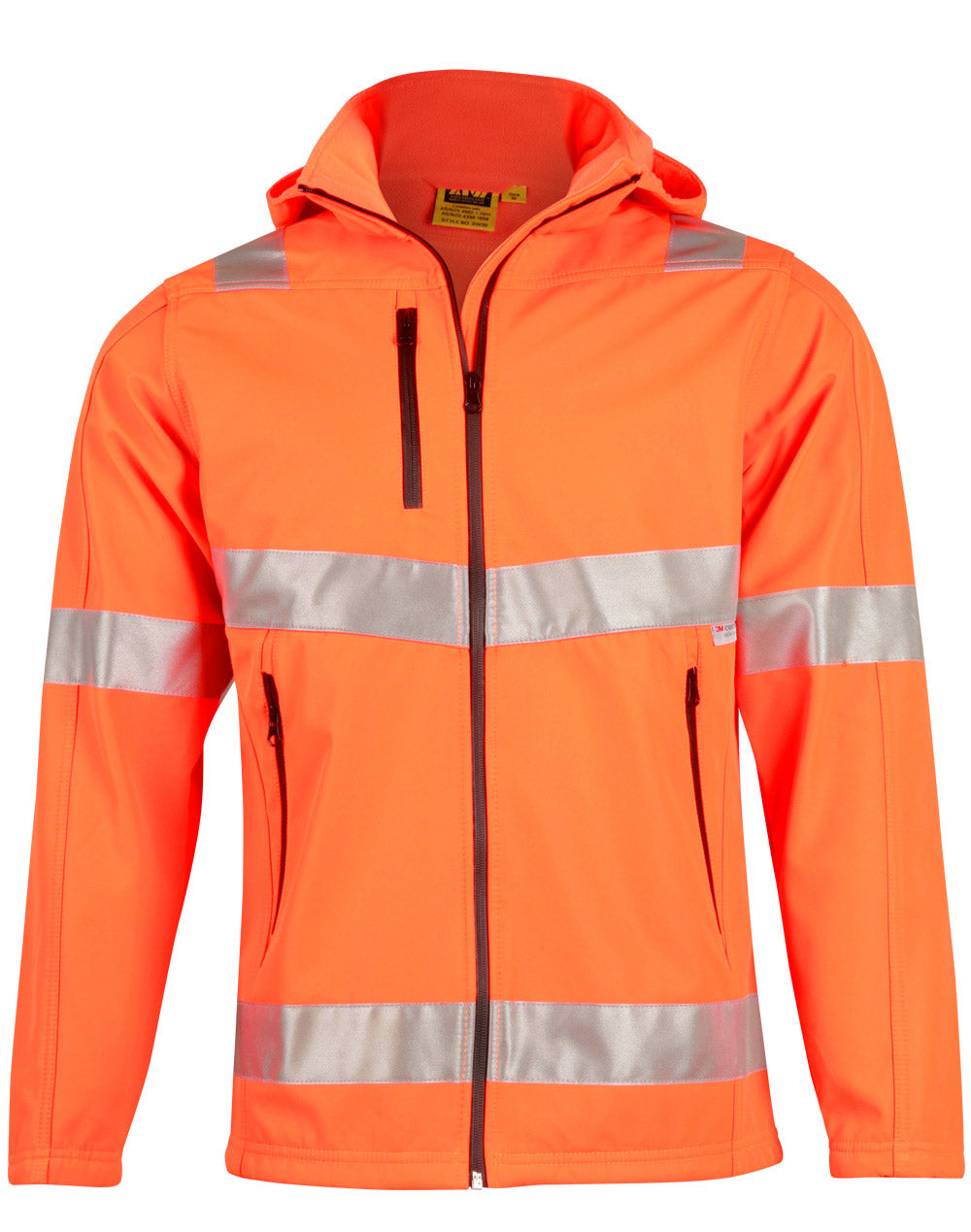Hi-Vis Softshell Hooded Jacket With 3M Tape - SW30 - Orange