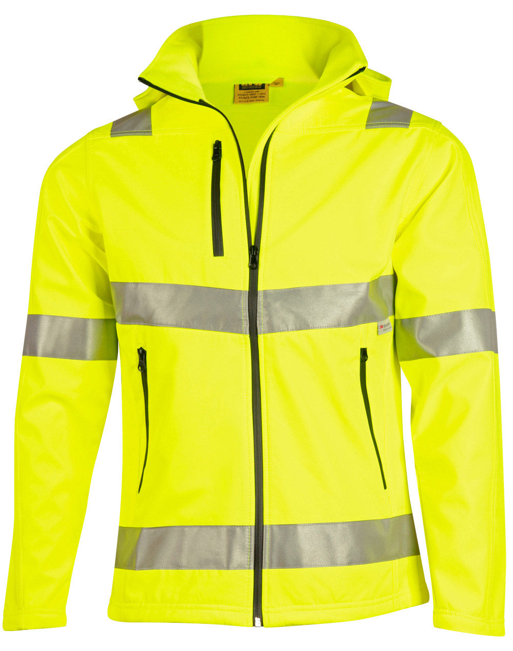 Hi-Vis Softshell Hooded Jacket With 3M Tape - SW30 - Yellow