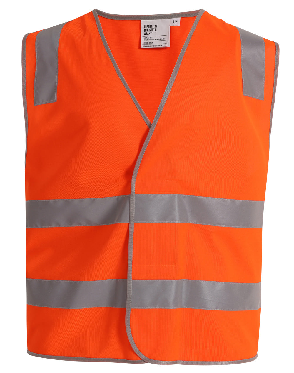 safety vest with shoulder tapes - Orange - Front
