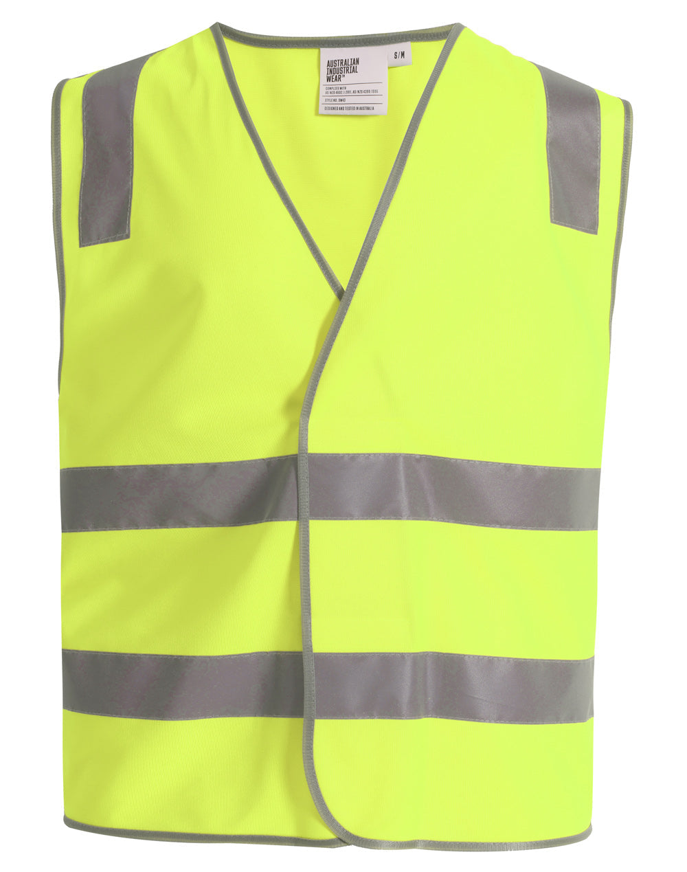 safety vest with shoulder tapes - Yellow - Front