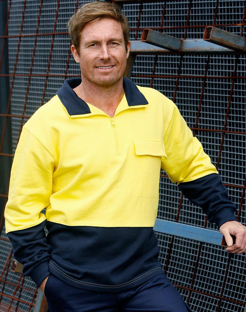 Aiw Hi-Vis Two Tone Cotton Fleecy Sweat SW47