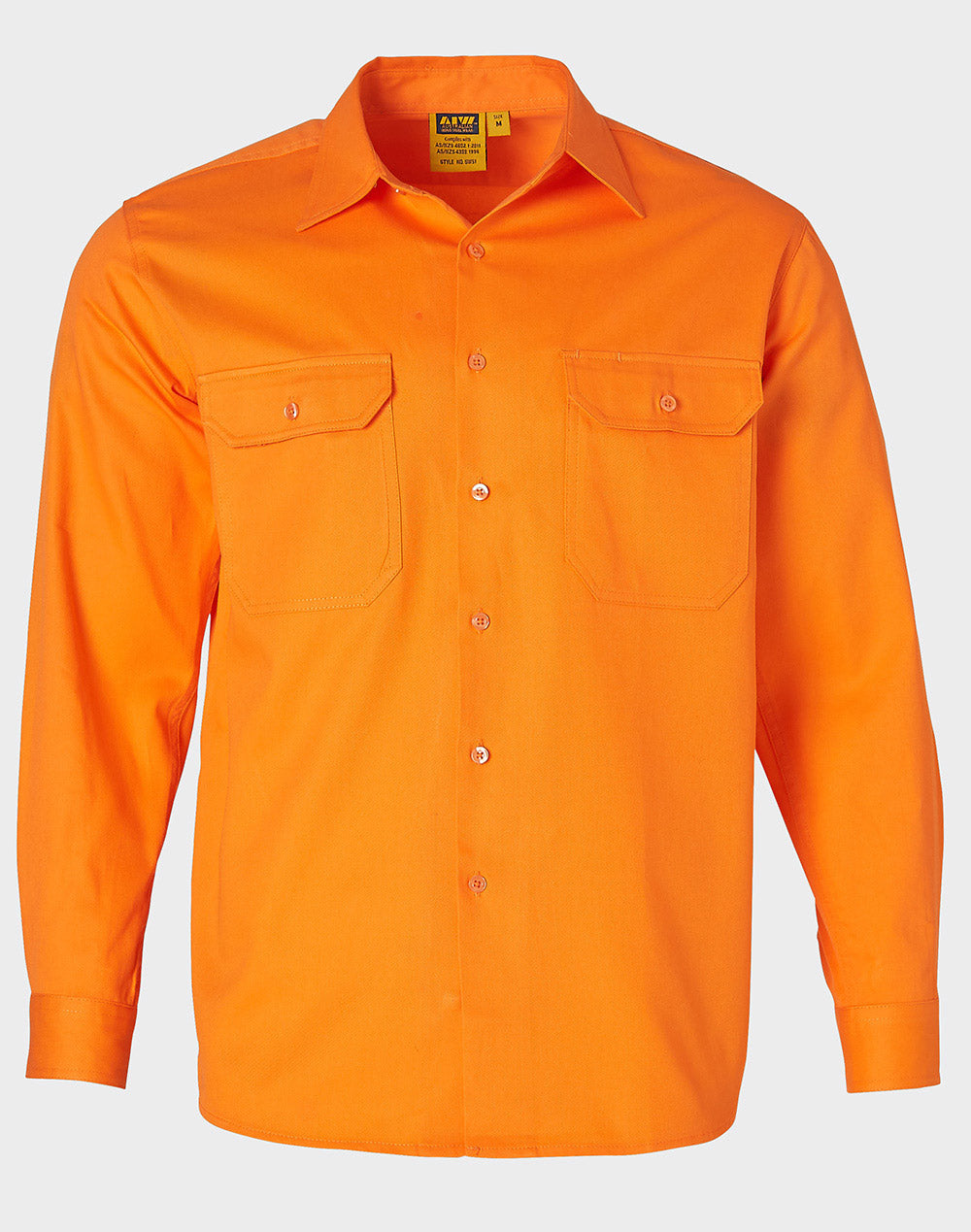 Men's Hi-Vis L/S Drill Shirt - SW51 - Orange