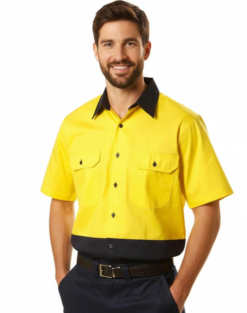 Aiw Hi-Vis two tone S/S cotton work shirt SW57