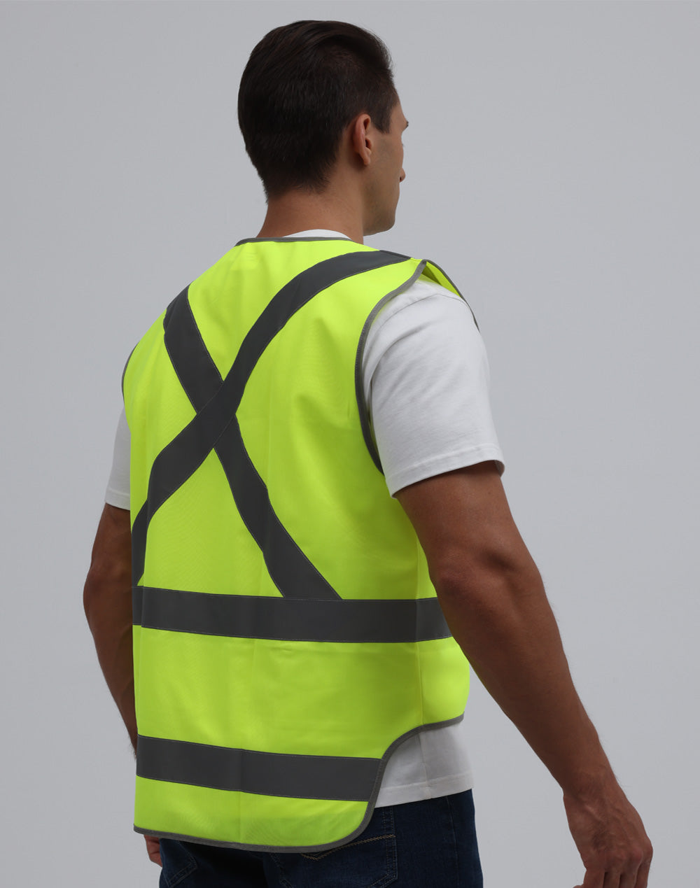 Hi-Vis X Back Safety Vest With Tail - view