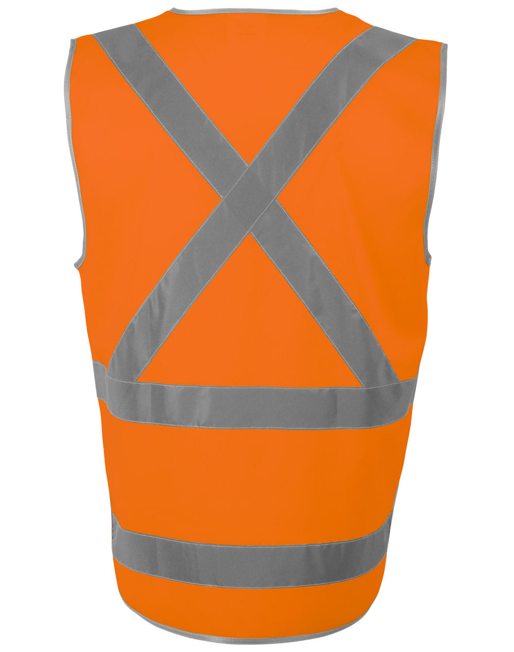 Hi-Vis X Back Safety Vest With Tail - Orange - Back