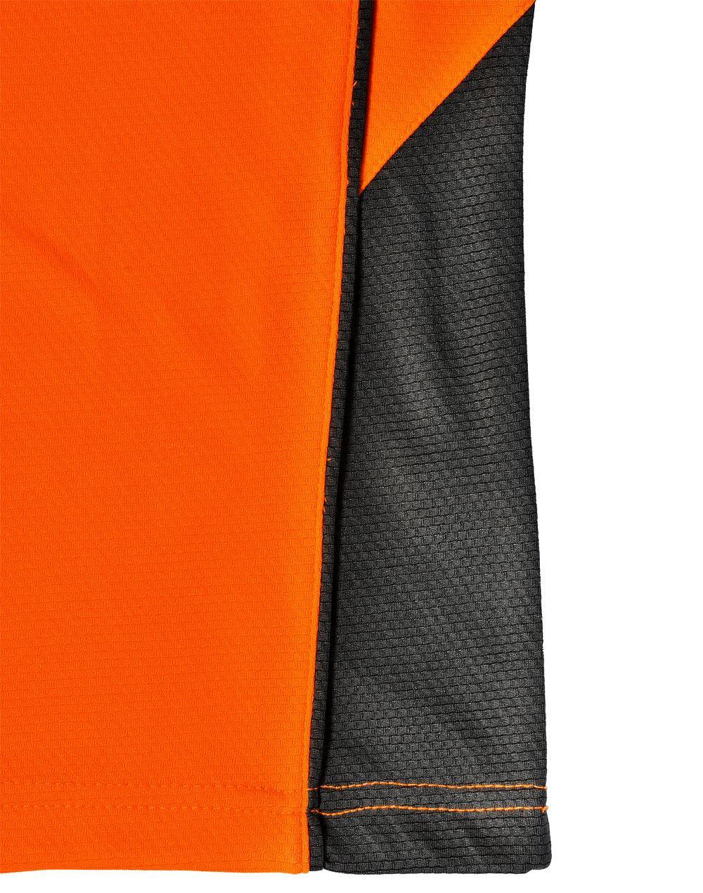 Unisex Hi-Vis Bamboo Charcoal Vented Ss Polo - Orange/Ash - View