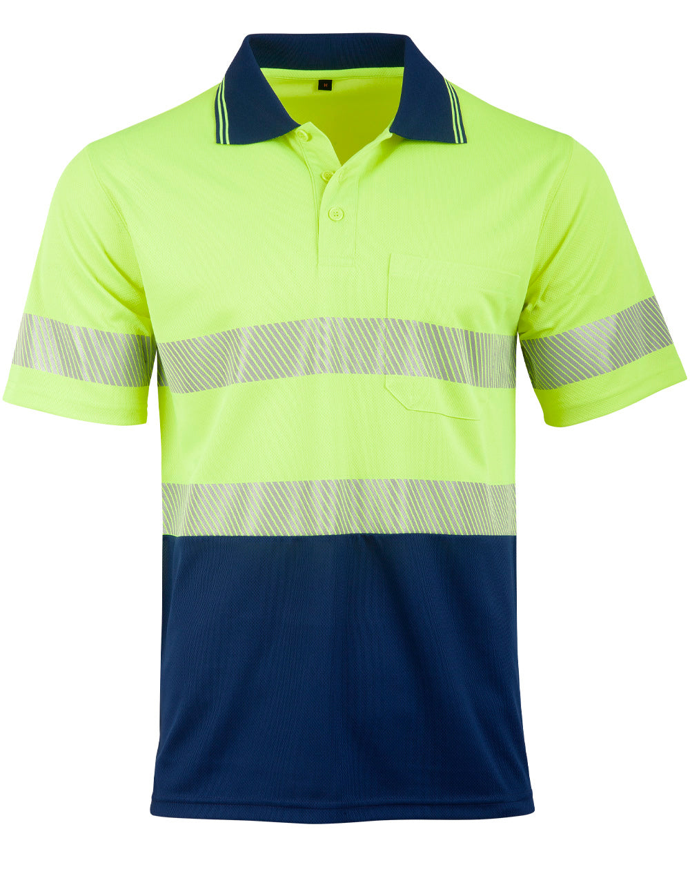 Unisex Cooldry Segmented Safety S/S Polo - SW85 - Yellow / Navy