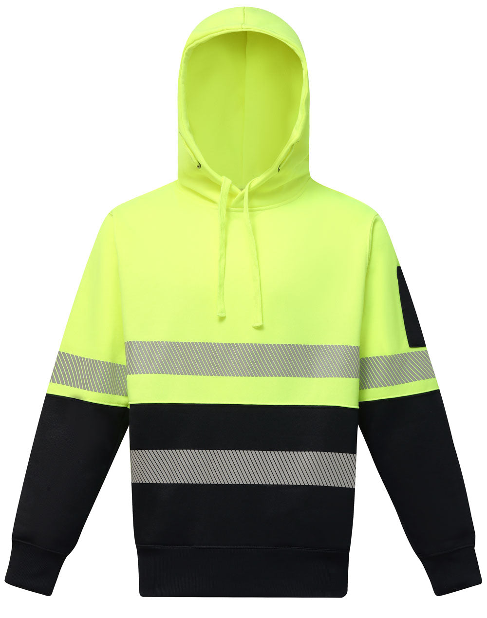 Hi-Vis Two Tone Safety Hoodie With Segmented Tapes - SW88 - Yellow / Navy