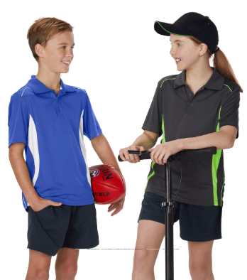 Kids' Cooldry S/S Contrast Interlock Polo - PS79K - Winning Spirit